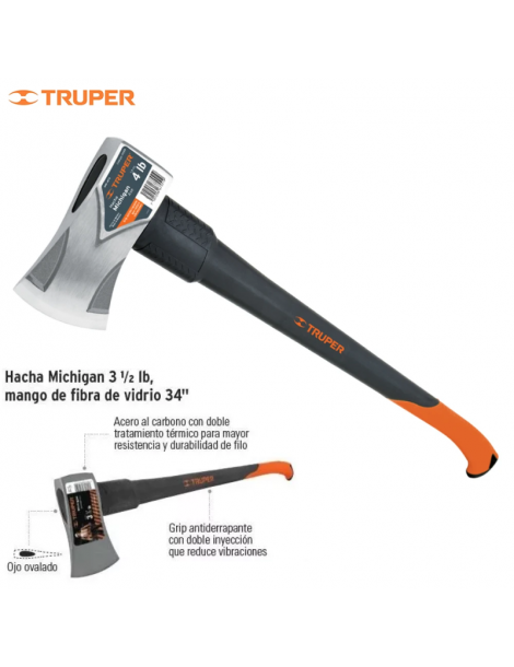 Michigan Eixo com cabo de fibra Truper - 2