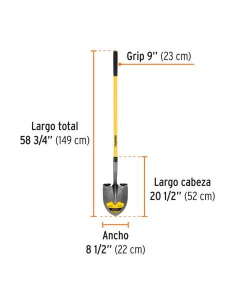 Pala redonda larga con mango de fibra de vidrio Pala redonda larga con mango de fibra de vidrio