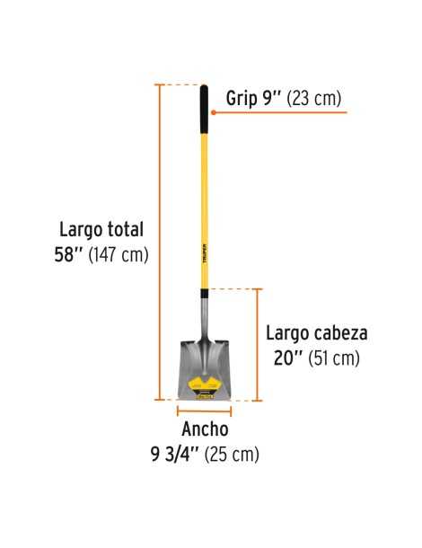 Pala cuadrada larga TRU PRO Truper - 2 Pala cuadrada larga TRU PRO Truper - 2
