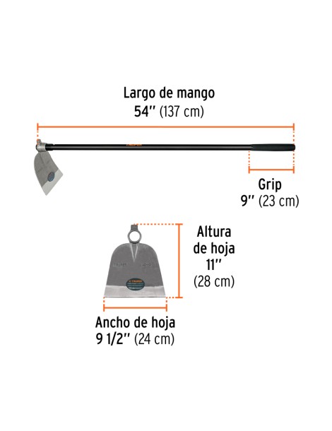 Azada con martillo nº3 mango de fibra de vidrio Azada con martillo nº3 mango de fibra de vidrio