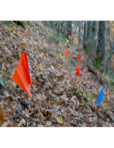 Trail building marking flags